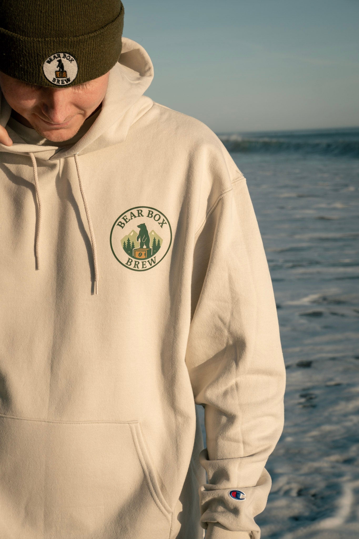 Champion Bear Box Brew Logo Hoodie