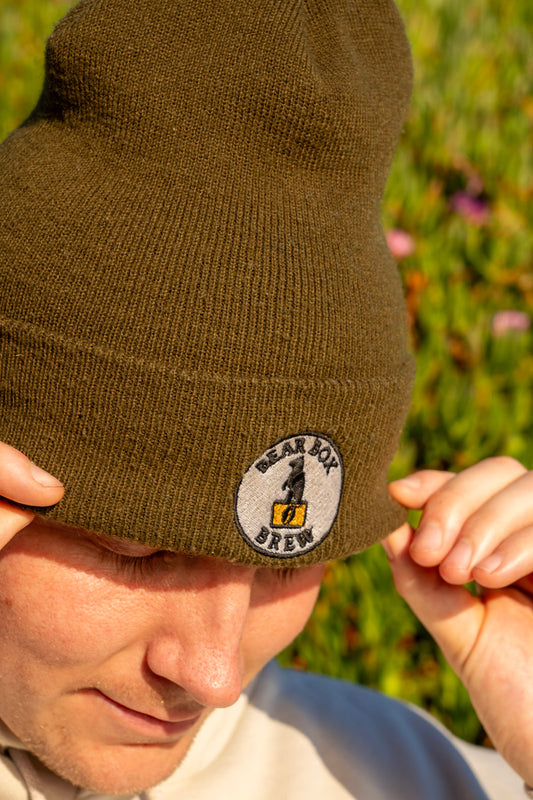 Classic Embroidered Bear Box Brew Beanie
