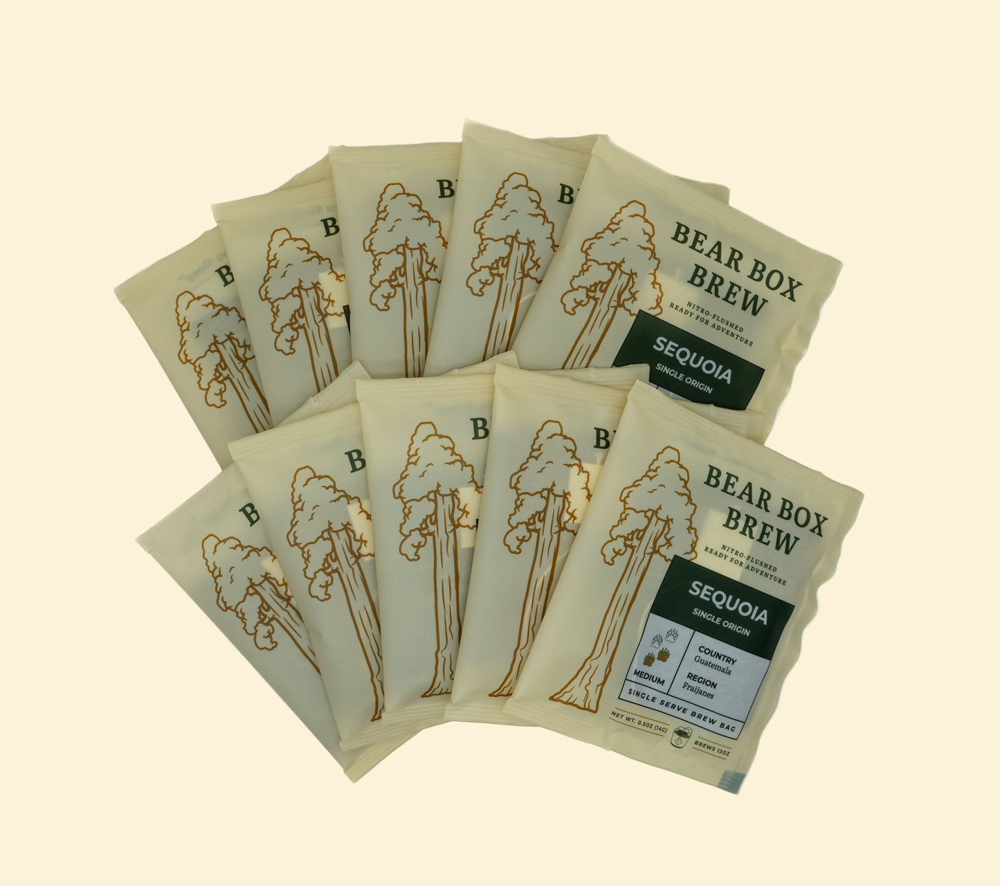 10 Pack Bear Box Brew Bags - "Sequoia" Guatemalan Single Origin Medium Roast