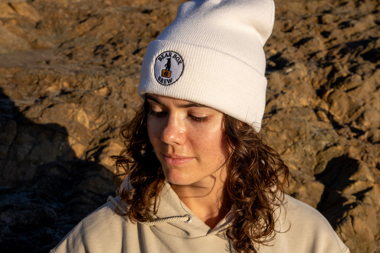 Classic Embroidered Bear Box Brew Beanie