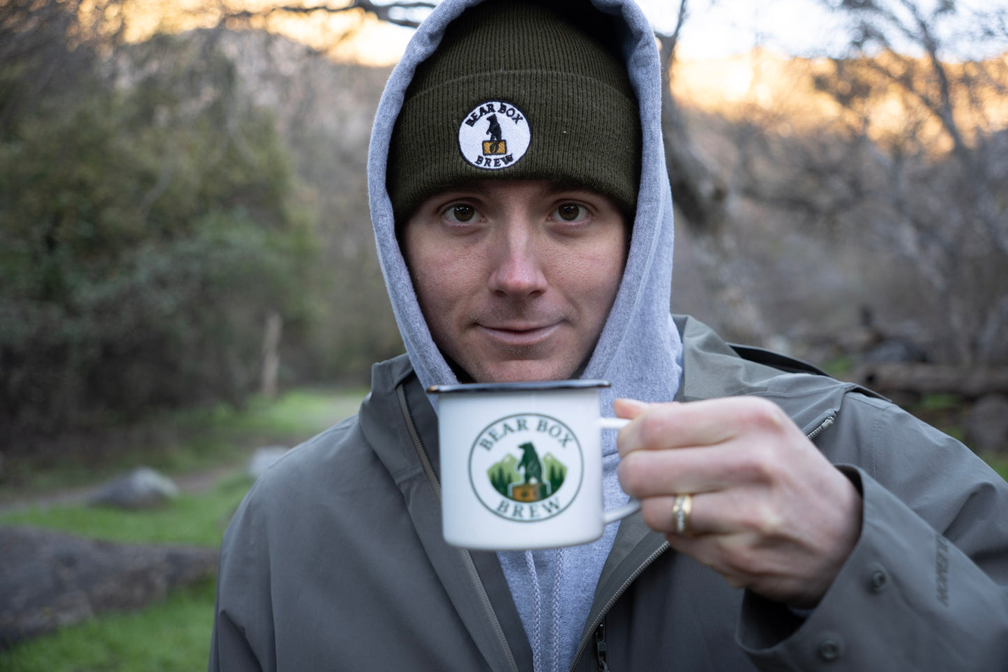 Classic Embroidered Bear Box Brew Beanie